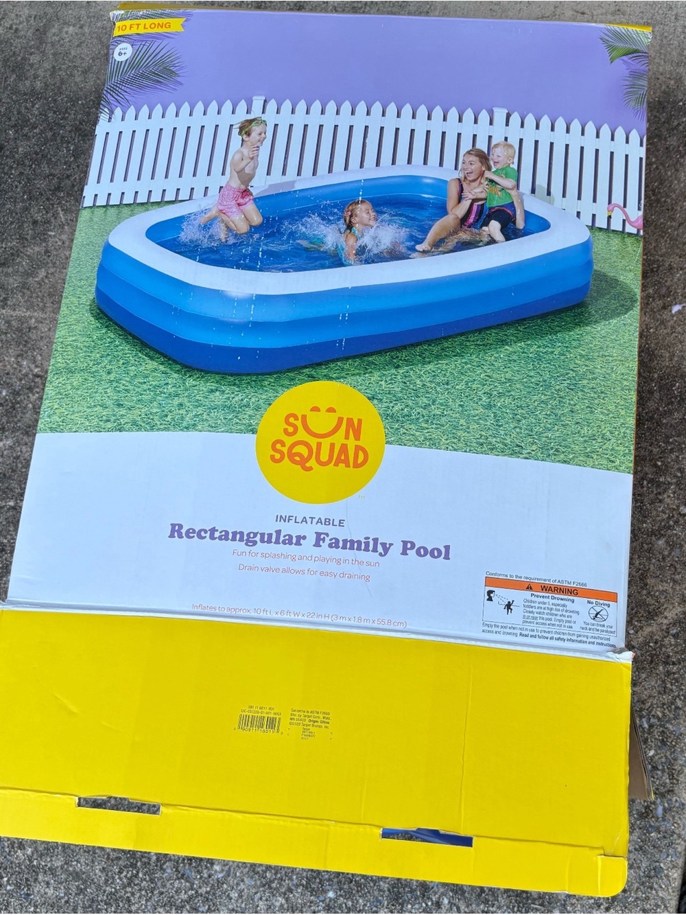 Blue Inflatable Rectangular Family Pool